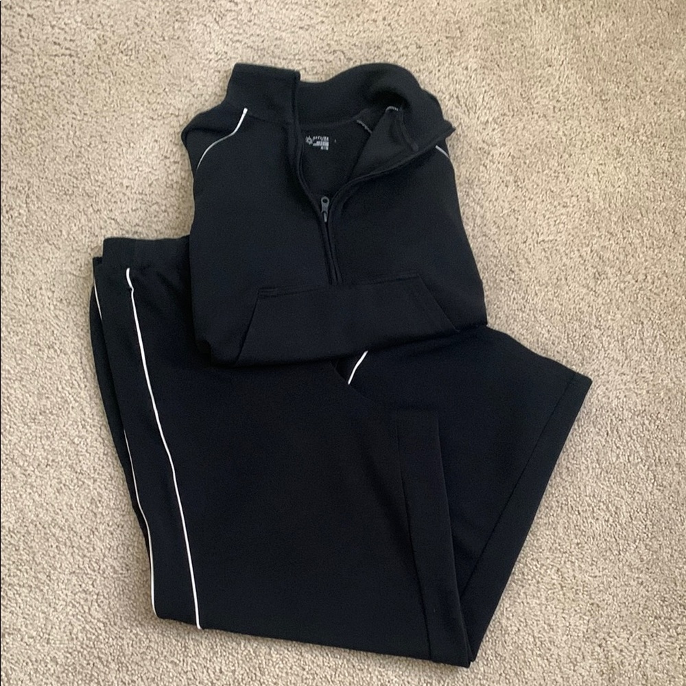 Off Line by Aerie Black pullover and wide leg pant set